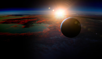 Abstract planets and space background