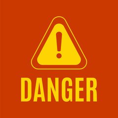 Warning icon. The attention icon. Danger symbol. Alert icon