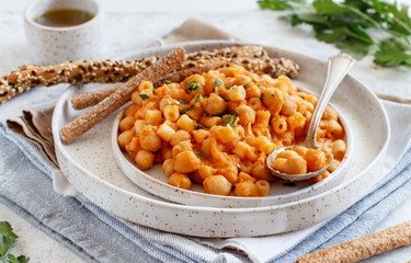 Ditalini pasta with chickpeas