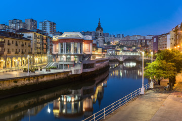 Fototapeta na wymiar Ribera in the Basque city of Bilbao