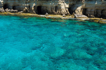 Sea caves near Ayia Napa, Mediterranean sea coast, Cyprus