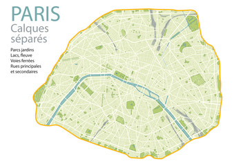 PLAN DE PARIS - ULTRA DETAIL- Calques - #2 - obrazy, fototapety, plakaty