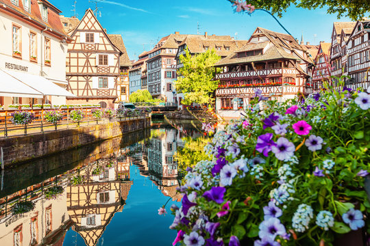 Traditional half-timbered houses in La Petite France, Strasbourg, Alsace, France