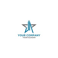 Obraz premium JA in Star Logo Design Vector
