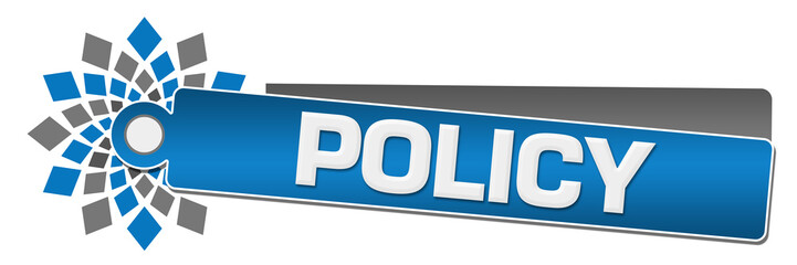 Policy Blue Grey Circular Label 