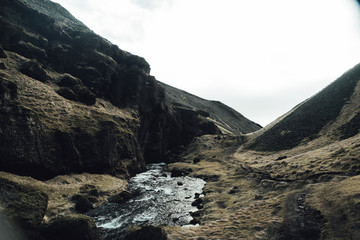 Little Waterfall and River at Kvernufoss Iceland