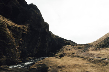 Little Waterfall and River at Kvernufoss Iceland