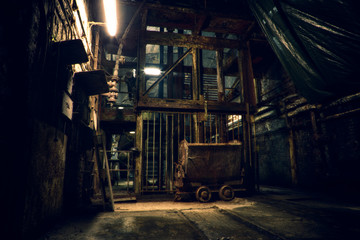 Fototapeta na wymiar Dark old Mine in Germany