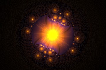 Fractal with spirals and rings.