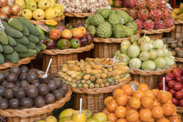 Colorful Fruit market in Funchal Madeira