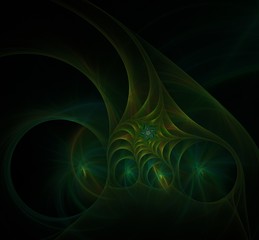 Green spiral fractal picture