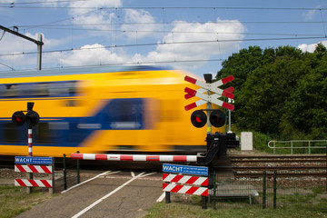 Fototapeta na wymiar Train passing by on high speed