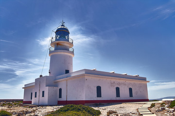 Fototapeta na wymiar cavalry lighthouse in menorca, balearic islands
