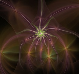 Red stars fractal picture