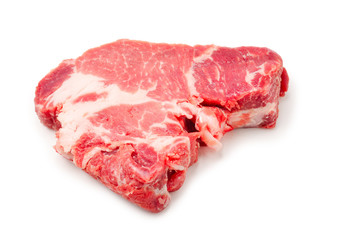 Raw pork isolated on white background.