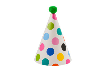 Birthday cap isolated on white background.