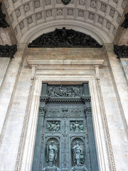 Huge art door of St. Isaac's cathedral, Russia