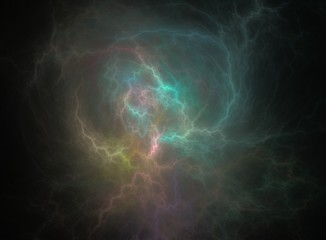 Lighting fractal on black