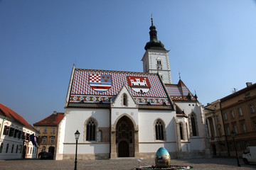 St Mark's church with the easter egg, Zagreb, Croatia 