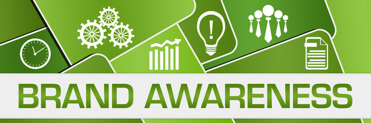 Brand Awareness Green Rounded Squares Symbols 