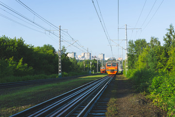 Fototapeta premium morning commuter trains
