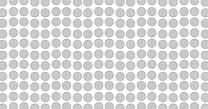 Illustrated golf background video clip motion backdrop video in a seamless repeating loop. Black & white golf balls icon sports golfing golfer pattern white background high definition video