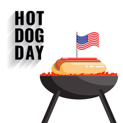 National hot dog day vector flat banner
