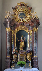 Virgin Mary altar in the Saint Lawrence church in Denkendorf, Germany