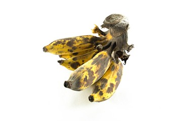 Ripe cultivated banana  isolated on white background