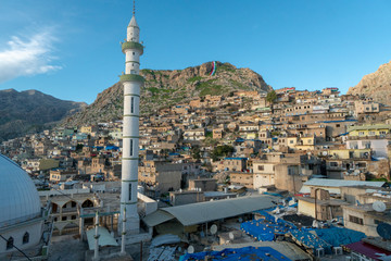 Panorama of the town Akre in northern Iraq