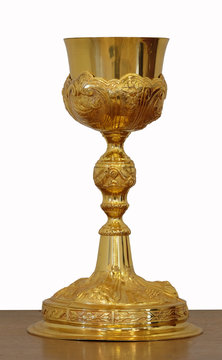 Gold sacred chalice, church of Saint Matthew in Stitar, Croatia 