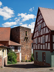 In der Altstadt von Obernburg in Unterfranken, Bayern, Deutschland 