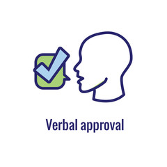 Approval and Signature Icon with approved imagery - to show someone who's given the go ahead