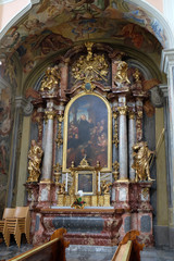 Fototapeta na wymiar Altar of Saint John Grande in Barmherzigenkirche church in Graz, Styria, Austria 