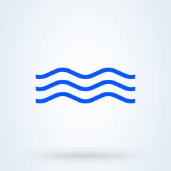 Water Wave blue. Simple vector modern icon design illustration