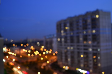 Out of focus cityscape at night