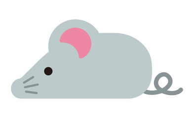 Simple flat character illustration of mouse (rat)