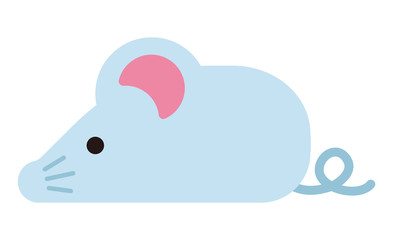 Simple flat character illustration of mouse (rat)