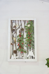 Christmas interior decoration on the wall