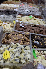 Chocolate products exhibited at the Fair chocolate in Zagreb