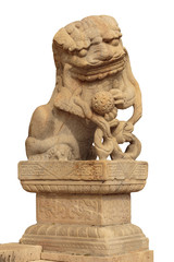 Lion marble face, Chinese Lion, stone carving sculpture, the symbol of Power, by Chinese. Stone...