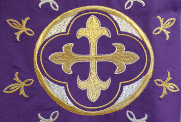 Cross, detail of church vestment made by the Sisters of Charity of Saint Vincent de Paul in Zagreb 