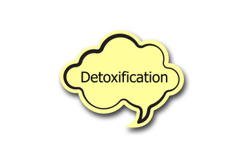 Detoxification word written talk bubble