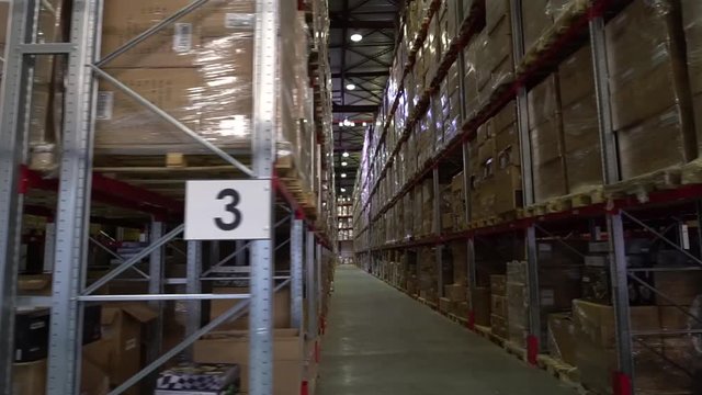 Warehouse, storage at the enterprise. Large racks 5