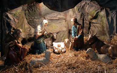 Nativity Scene, Christmas creches in the Basilica of the Sacred Heart in Zagreb