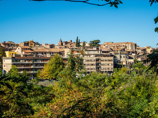 View of residential areas on the banks of the river Aniene in Tivoli