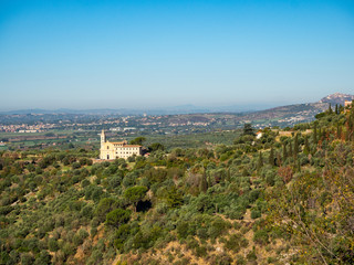 View of the Sanctuary of Maria SS. Of Quintiliolo near Tivoli, Italy