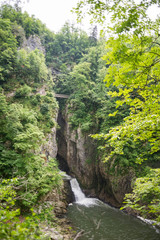 Fototapeta na wymiar Slovenian canyon near a cave.