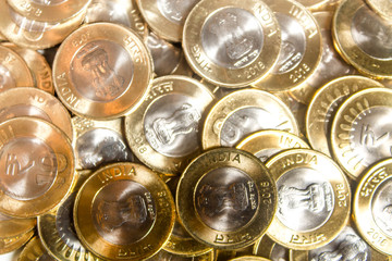 Indian 10 rupee coin currency