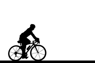 Obraz premium Cycling Silhouette on white background
